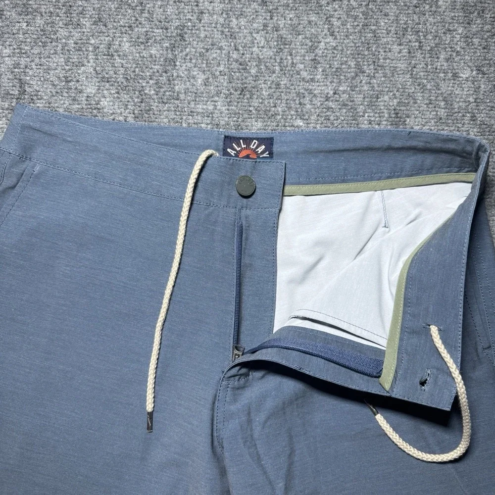 Faherty All Day Shorts Men 30 Blue Drawstring Chino Stretch Casual Pockets